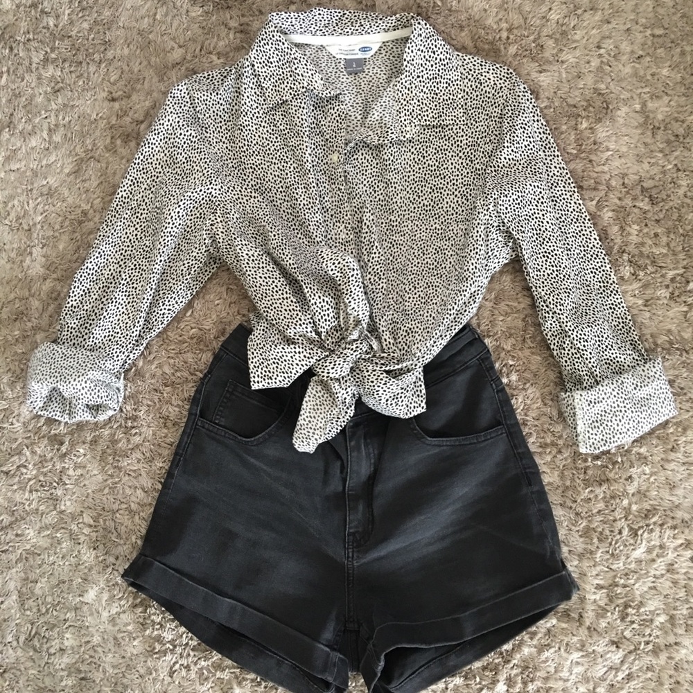Spotted Button Down Top